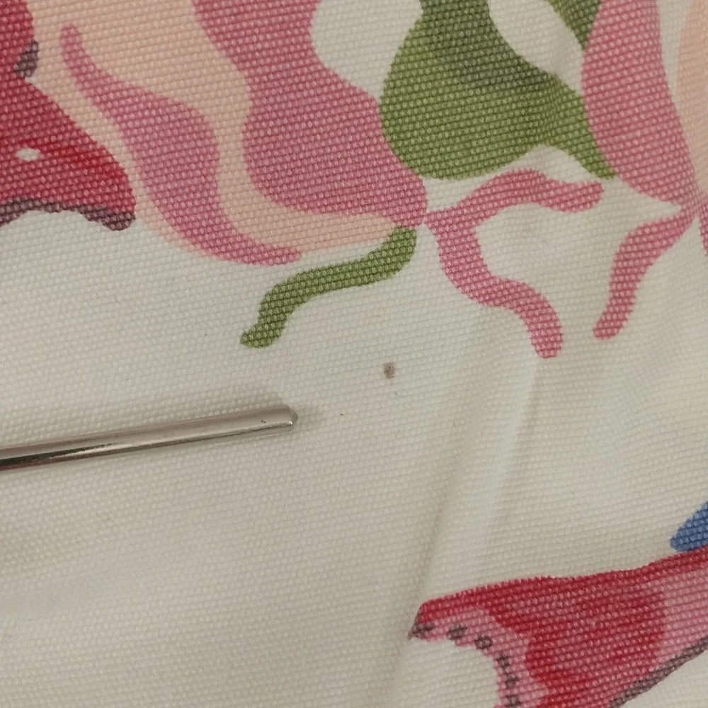 Tropical Fish in Coral Vintage 90s Cotton Pants Pastel On White w Stretch SeeMes - Picture 12 of 12